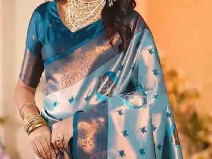 Blue Banarasi Silk Saree