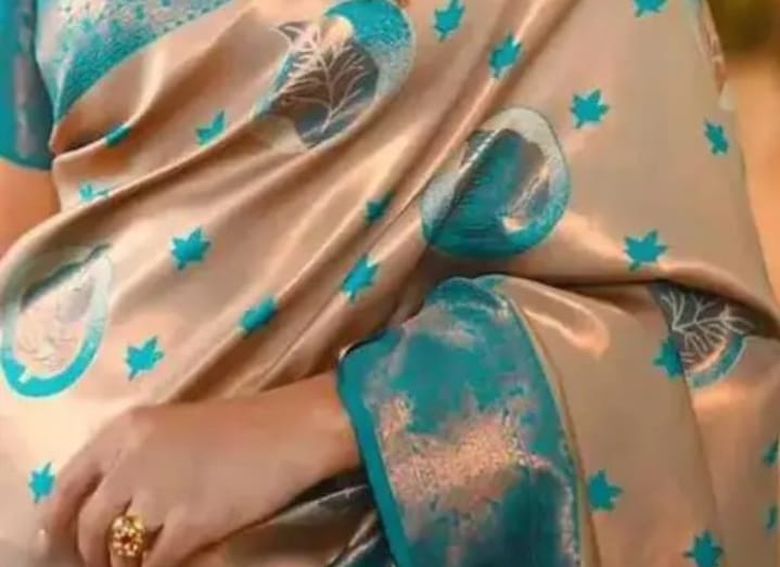 Beige Banarasi Silk Saree