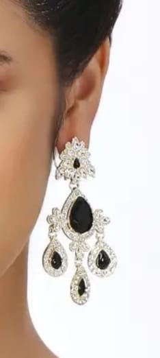 Crystal Light Black Earring