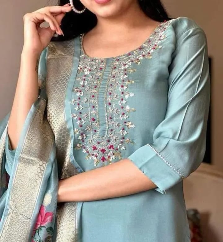 Fancy Rayon Slub Kurta Set