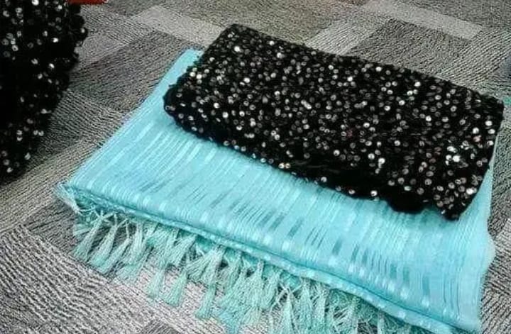 Marble Georgette Party Wear Saree with Separate Shiny Blouse