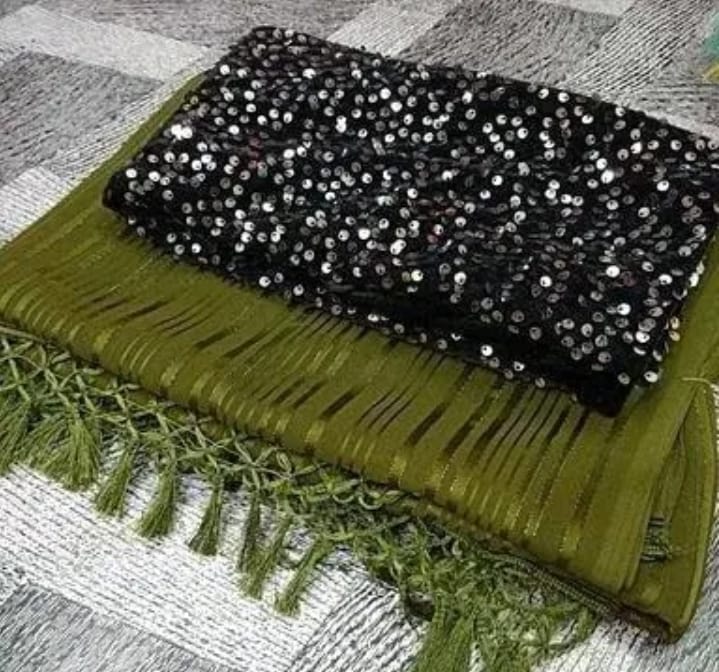 Marble Georgette Party Wear Saree with Separate Shiny Blouse