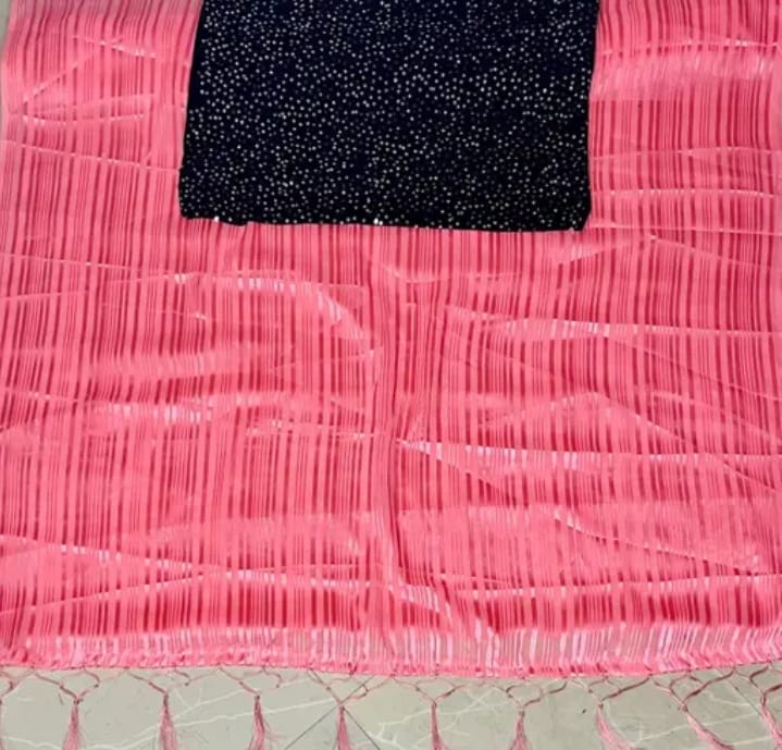 Marble Georgette Party Wear Saree with Separate Shiny Blouse