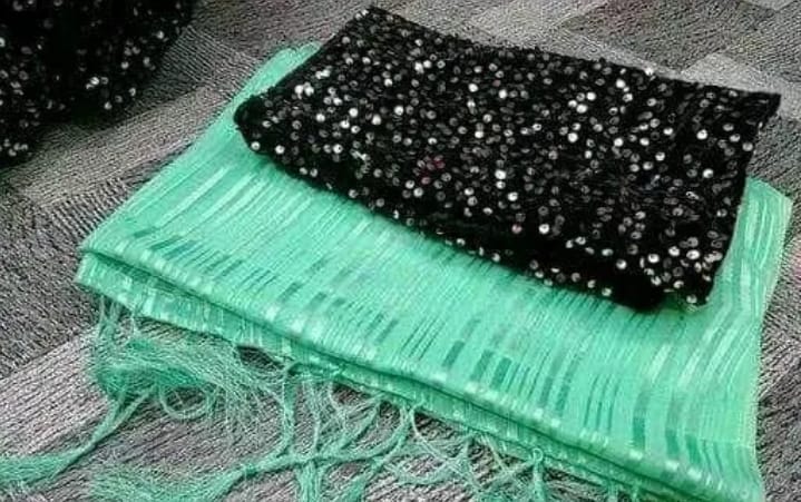 Marble Georgette Party Wear Saree with Separate Shiny Blouse