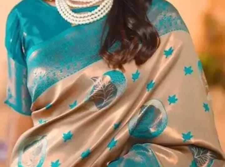 Beige Banarasi Silk Saree