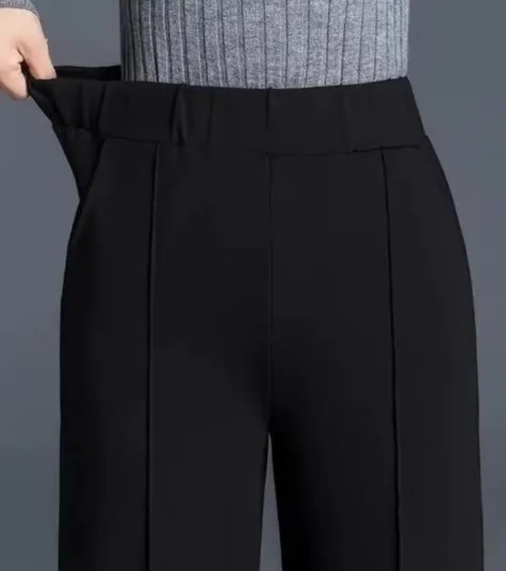 Black Trendy Retro Women’s Cotton Trousers
