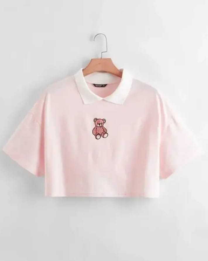 Teddy Collar Crop Top
