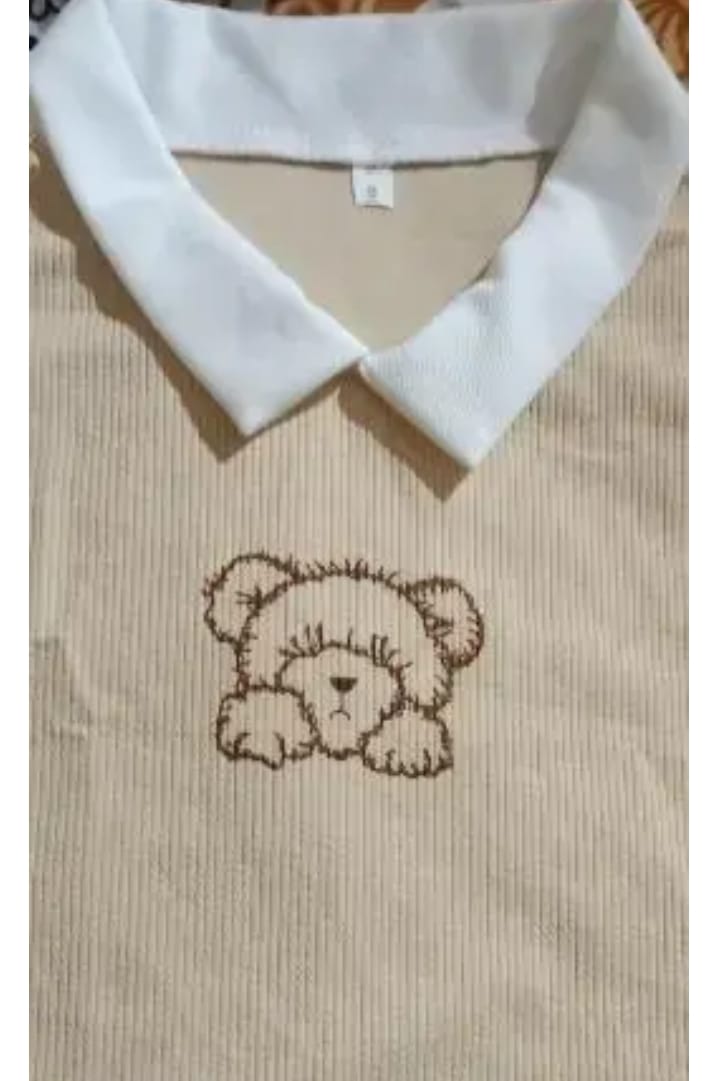 Teddy Collar Crop Top