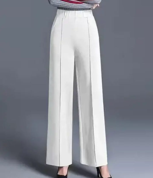 White Trendy Retro Women’s Trousers