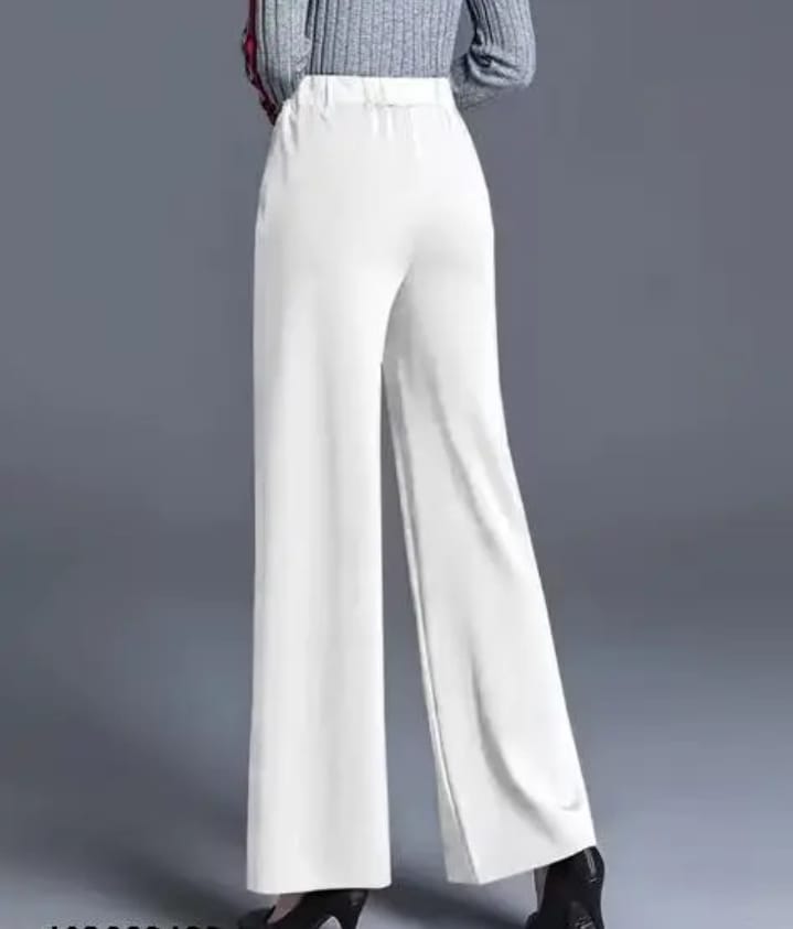 White Trendy Retro Women’s Trousers