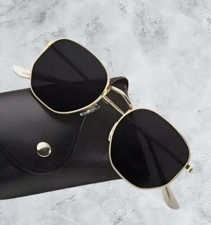 Unisex Metal Square UV Protected Sunglasses