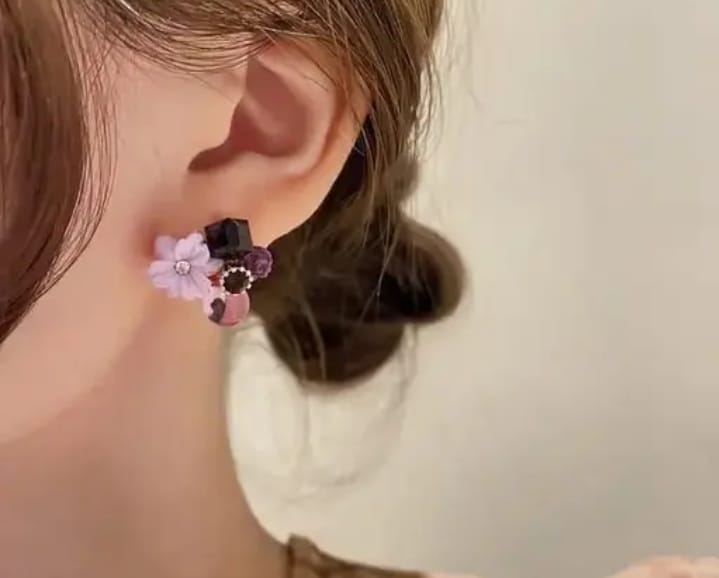 Purple Korean Earrings