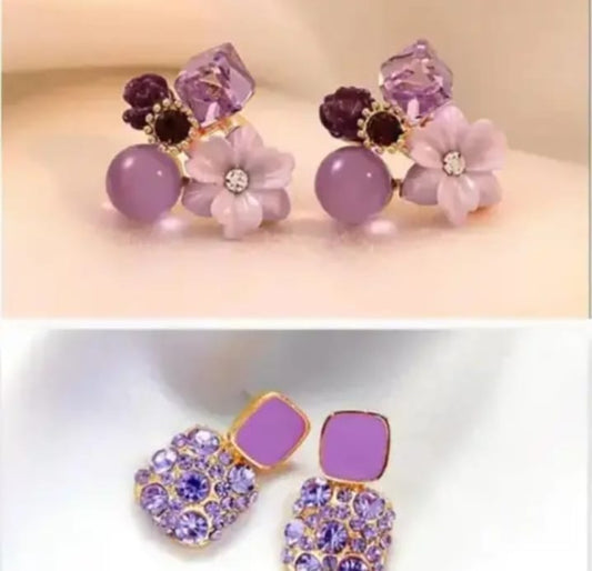 Purple Korean Earrings