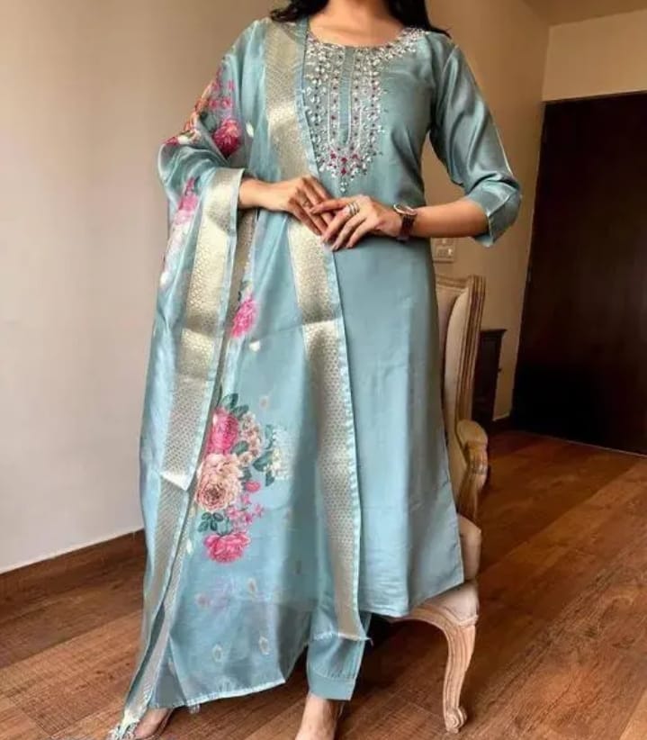 Fancy Rayon Slub Kurta Set