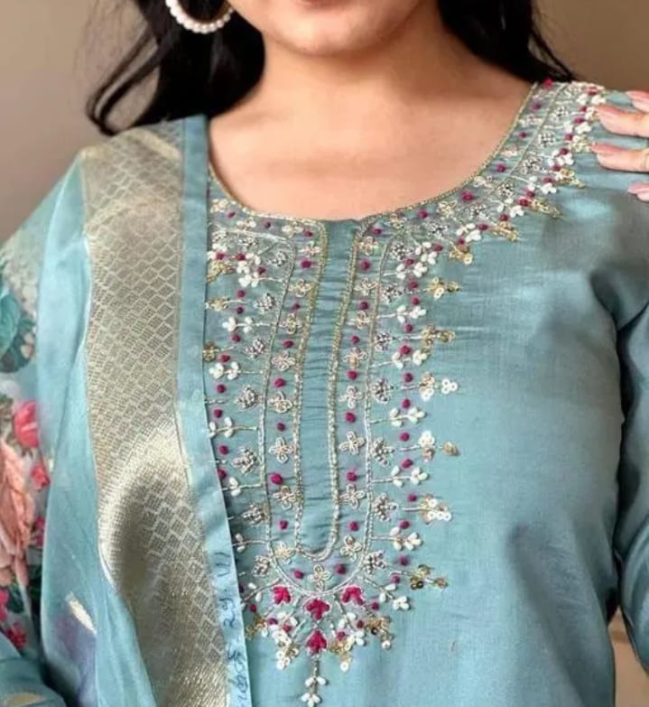 Fancy Rayon Slub Kurta Set