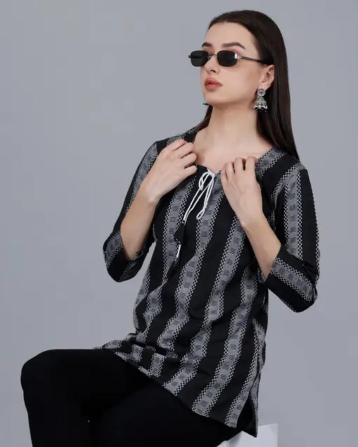 Black & White Striped Short