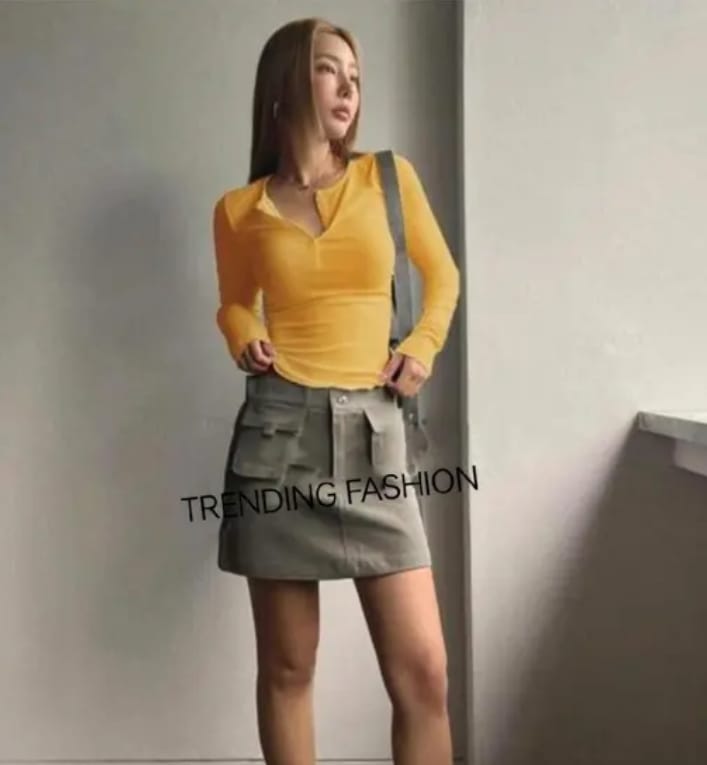 Mocha Ribbed Slim-Fit Top