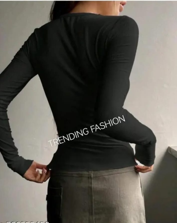Mocha Ribbed Slim-Fit Top