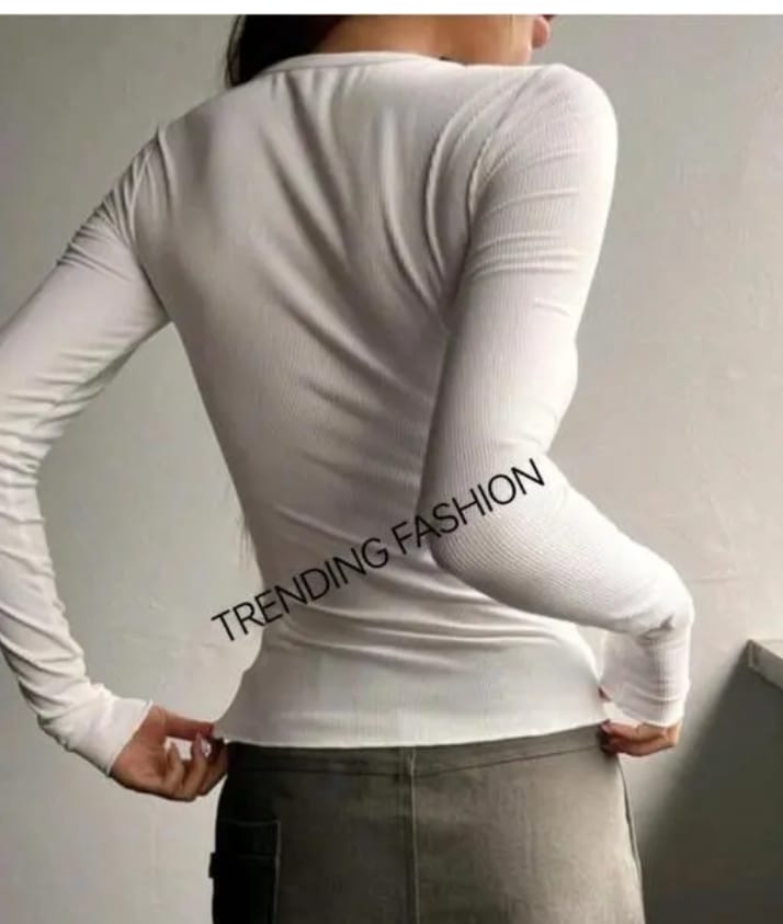 Mocha Ribbed Slim-Fit Top